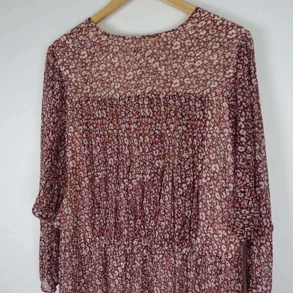 Ted Baker Vallyy Midi Dress Size 8 Ted Size 3 Animal Print Flowy Boho Peasant - Picture 10 of 14